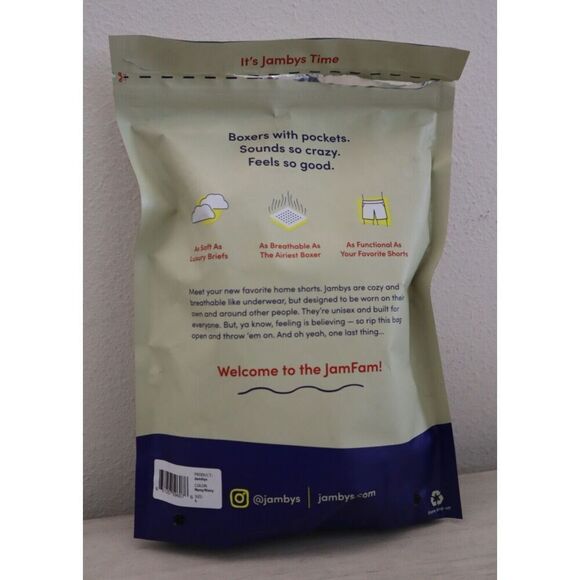 Jambys Unisex Sz Large Navy/Navy Soft Breathable Boxer Shorts w/Pockets - Picture 10 of 11